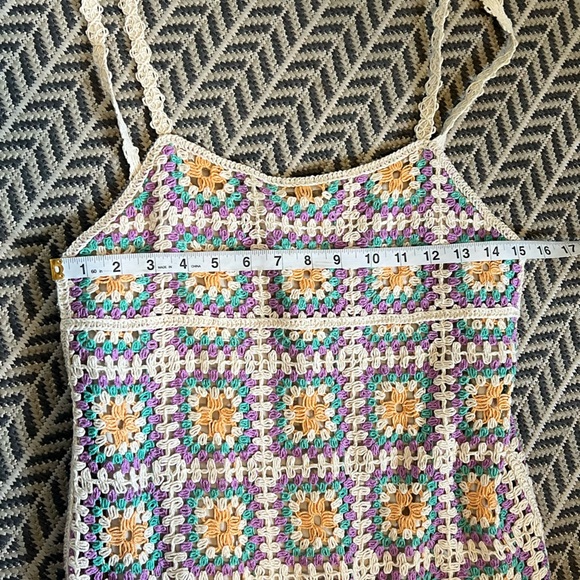 Zara Crochet Flower Multicolour Dress - Picture 8 of 11